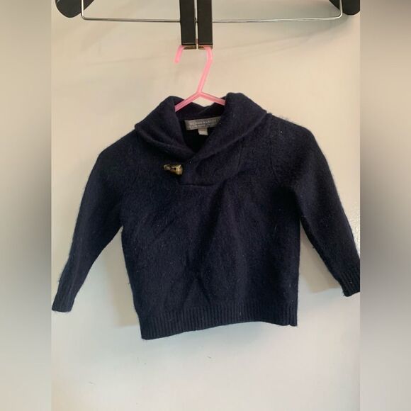 Neiman Marcus 100% Cashmere Elbow Patch Navy Sweater Size 18 Months - Picture 1 of 6